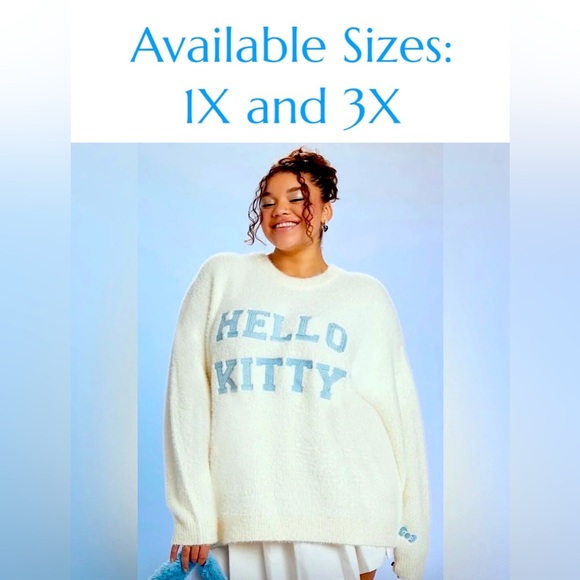 NWT-Plus Size Hello Kitty Embroidered Sweater - Picture 1 of 10